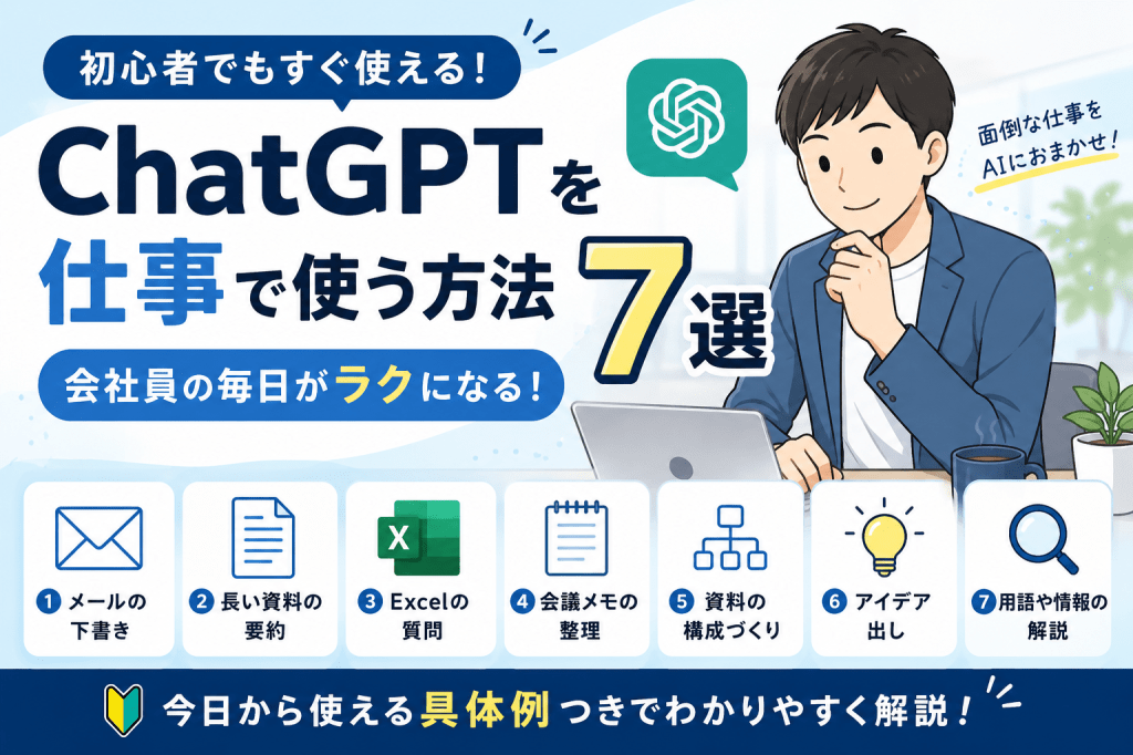 ChatGPTを仕事で使う方法7選｜初心者でも今日からできる活用法