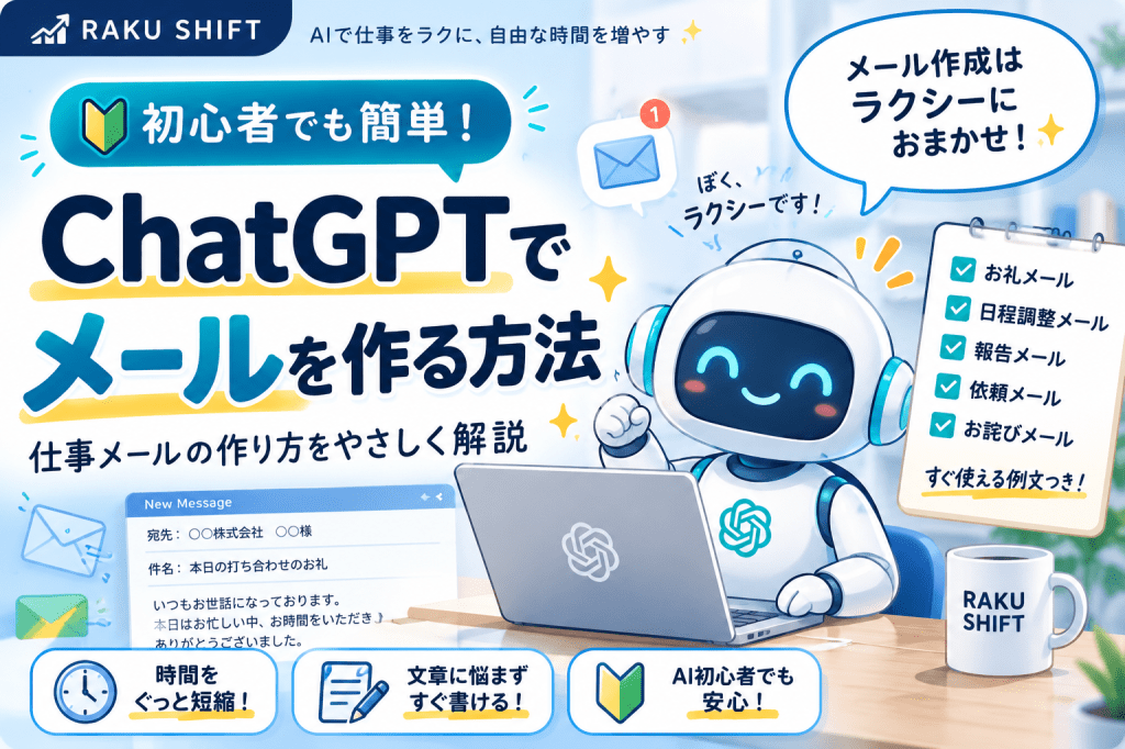 ChatGPTでメールを作る方法｜初心者でも簡単に仕事メールを作成するコツ